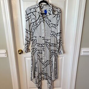 Ganni Monochrome Asymmetrical Dress